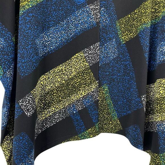 Clara Sun Woo geometric splash print boxy top blouse Size XS black blue - Picture 6 of 7